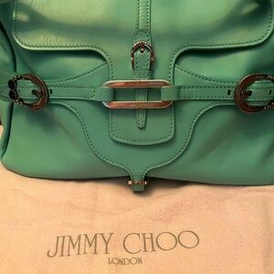 Jimmy Choo Turquoise Tulita Satchel Top Handle W/ Boho West Hardware-Dustbag Inc